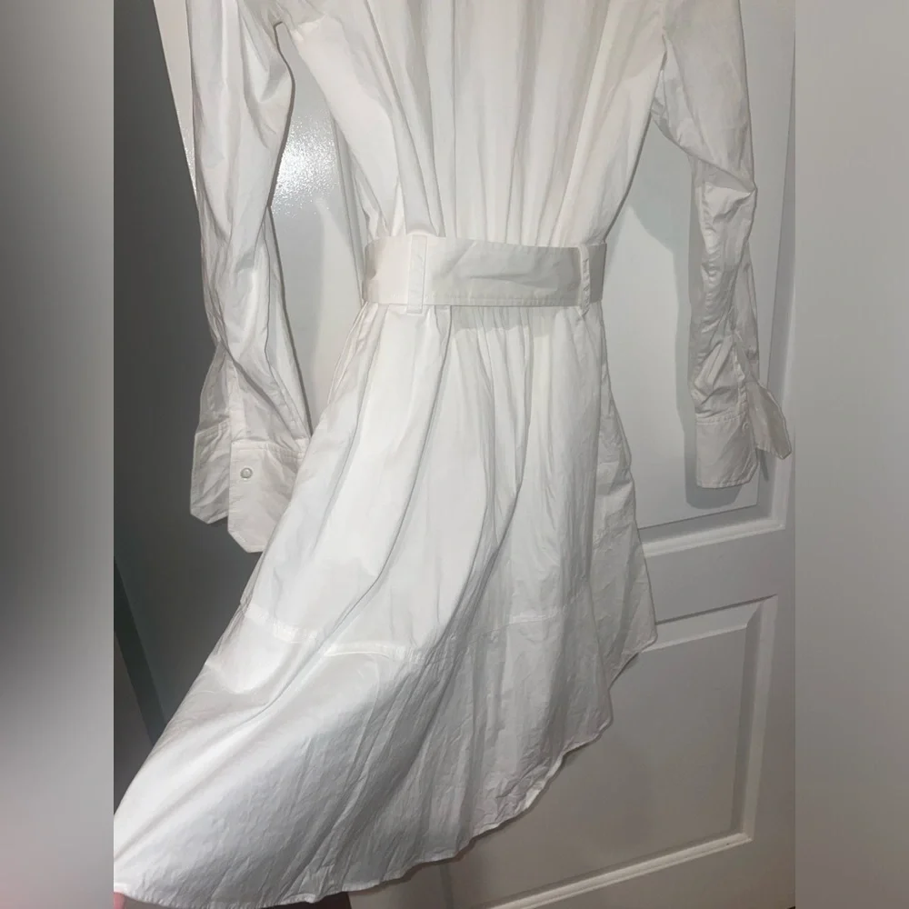 New! A.L.C. Jacey Cotton Poplin Belted Asymmetric Shirt Dress 🤍 size 10 - Picture 9 of 12